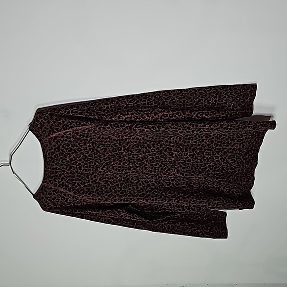 Obey medium black and brown leopard print print long sleeve shirt - Picture 4 of 7